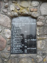 Tafel mit den Namen der Gefallenen des Ersten Weltkriegs 