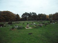 Grabstellen mit und ohne Einfassung für die Tiere, angelegt wie Gräber auf einem Friedhof, Grünfläche für weitere Grabstellen.