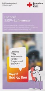 Flyer des Landesverbandes Oldenburg des Deutschen Roten Kreuzes zur PSNV Rufnummer. 