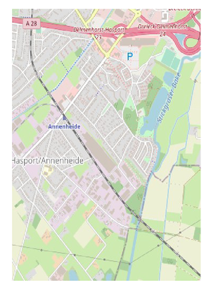 Open Streetmap Karte vom Stadtteil Hasport Annenheide