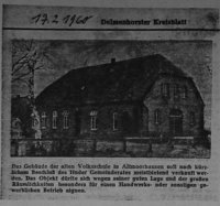 Zeitungsfoto von 1960 der alten Volksschule in Altmoorhausen